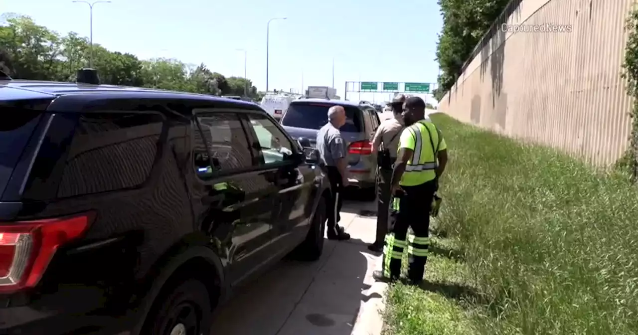 Shots damage SUV on Kennedy Expressway at Addison Street