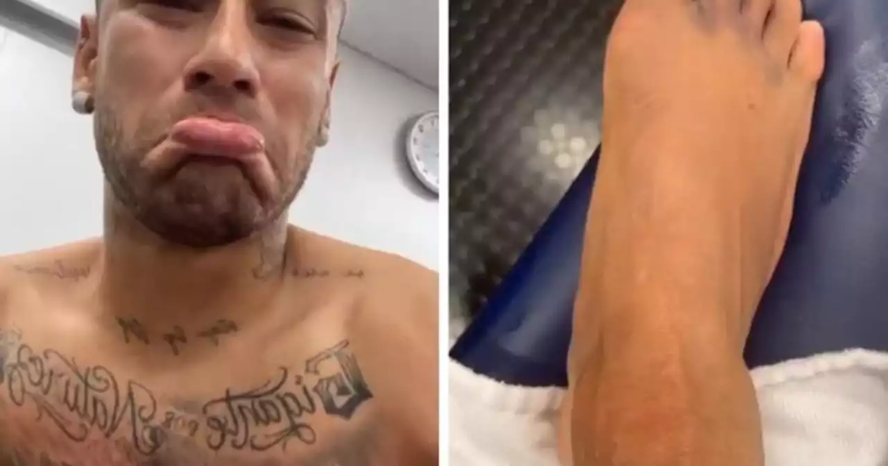 Después de cargar a la Argentina, Neymar mostró cómo le quedó el pie derecho tras el amistoso en Asia