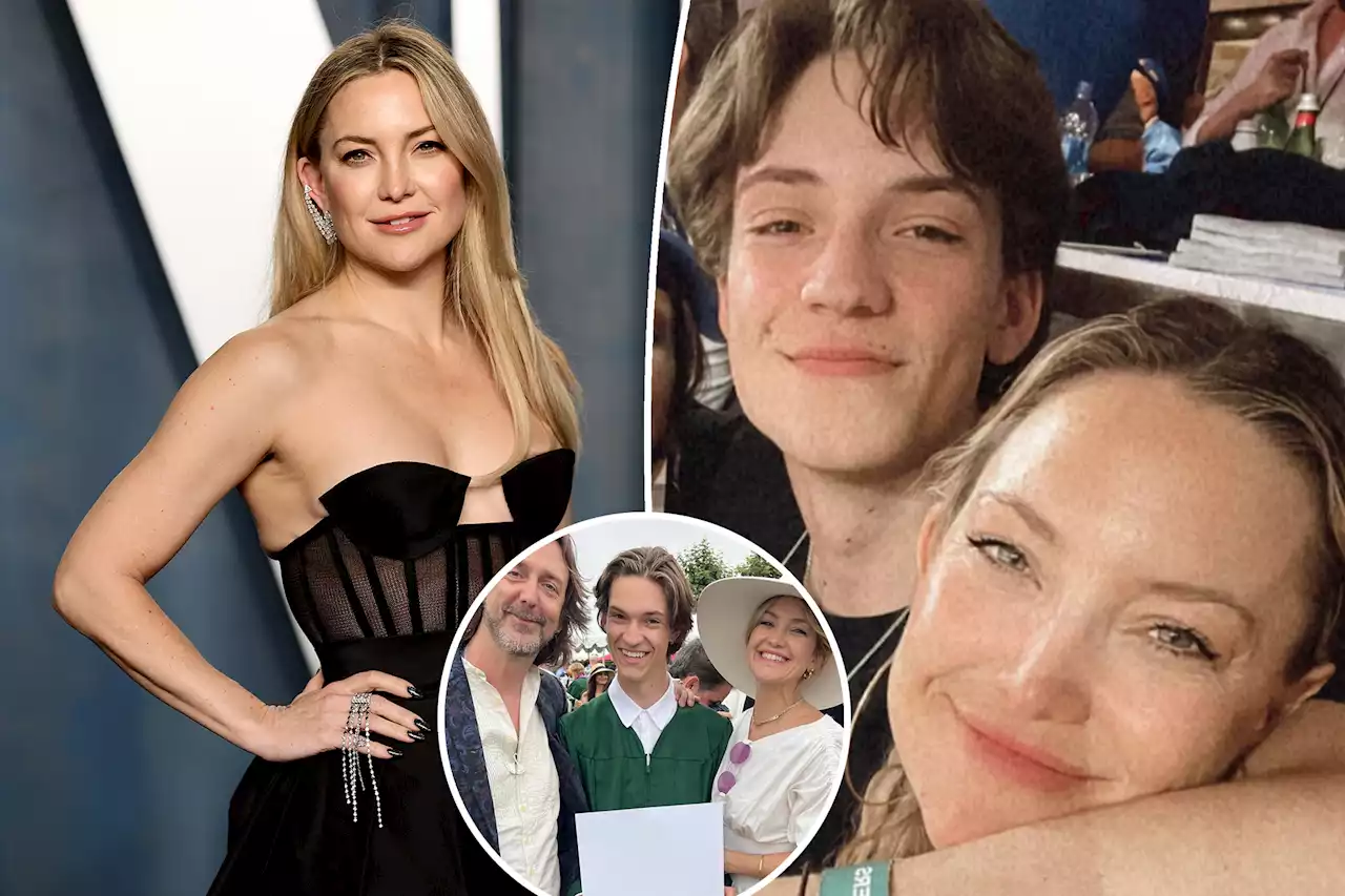 Kate Hudson, ex Chris Robinson reunite for son Ryder’s high school graduation