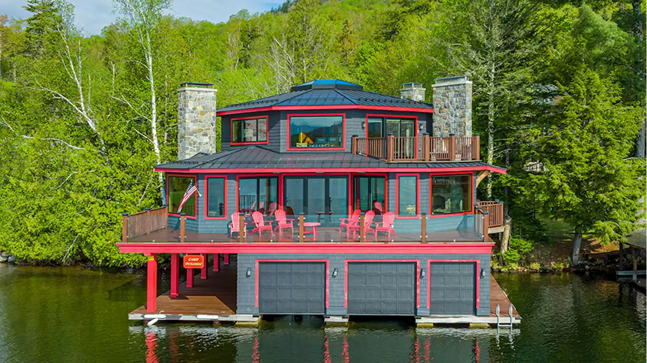 This $5.5 Million Lake Placid Home Comes With Its Own Luxe Electric Day Boat