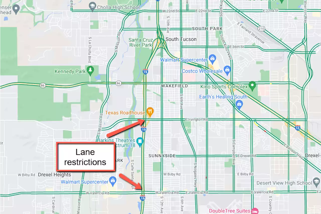 Plan for nighttime alternating lane restrictions and ramp closures on Interstate 19 in Tucson beginning June 5