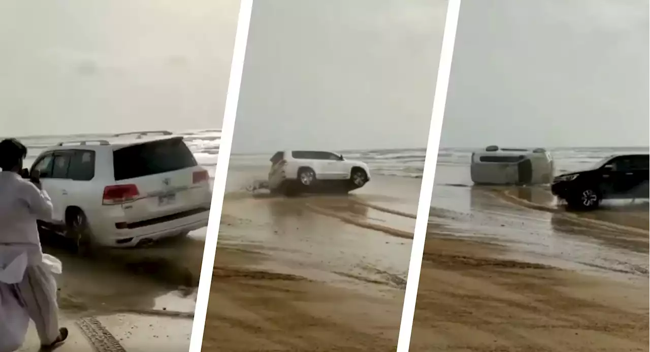 Land Cruiser Rollover Accident Shows What Not To Do When Driving On The Beach | Carscoops