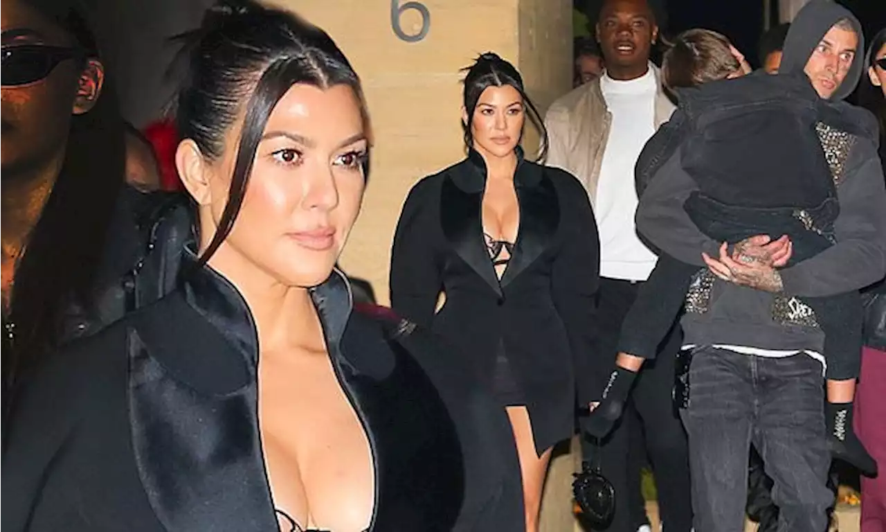 Kourtney and new husband Travis enjoy family dinner at Nobu Malibu