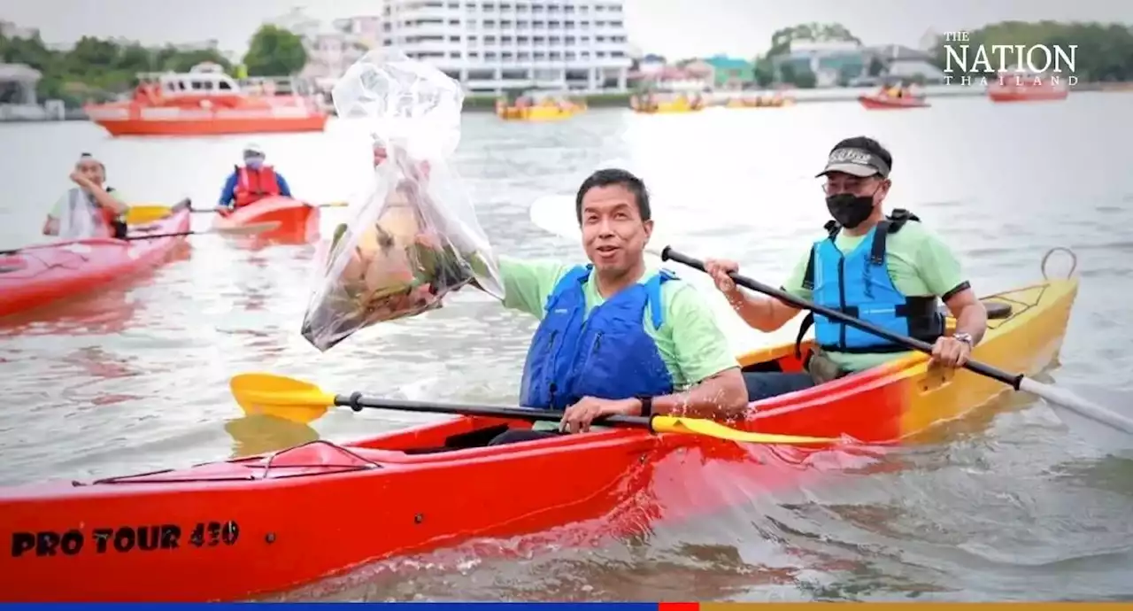 Bangkok Governor Chadchart cleans Chao Phraya, plants trees to mark Environment Day on Sunday (June 5)