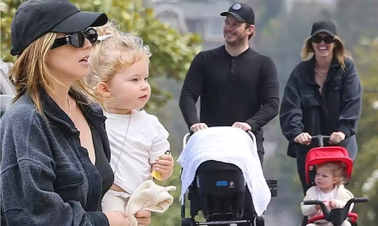 Katherine Schwarzenegger and Chris Pratt take both daughter on walk