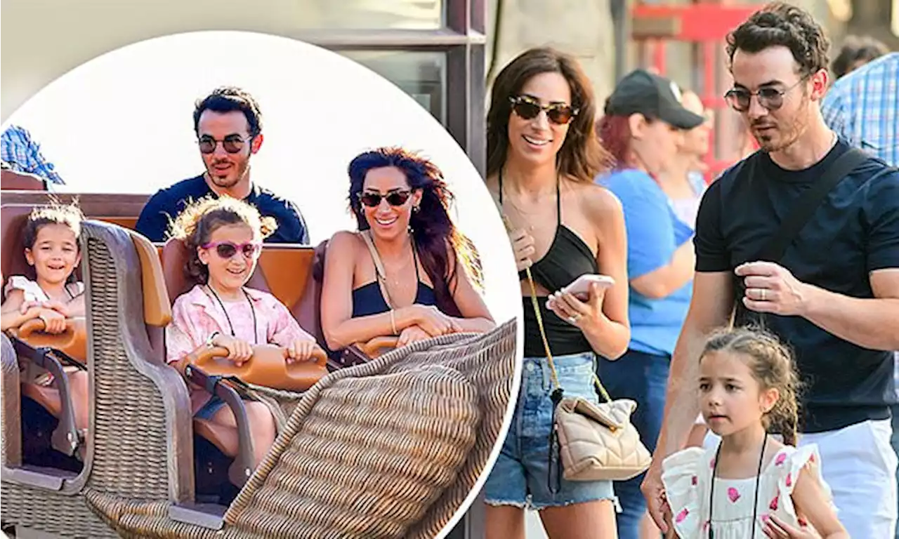 Kevin Jonas takes his family to a theme park in Los Angeles