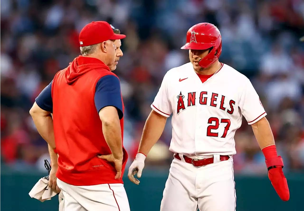 Angels’ Mike Trout leaves game with left groin tightness after strong start