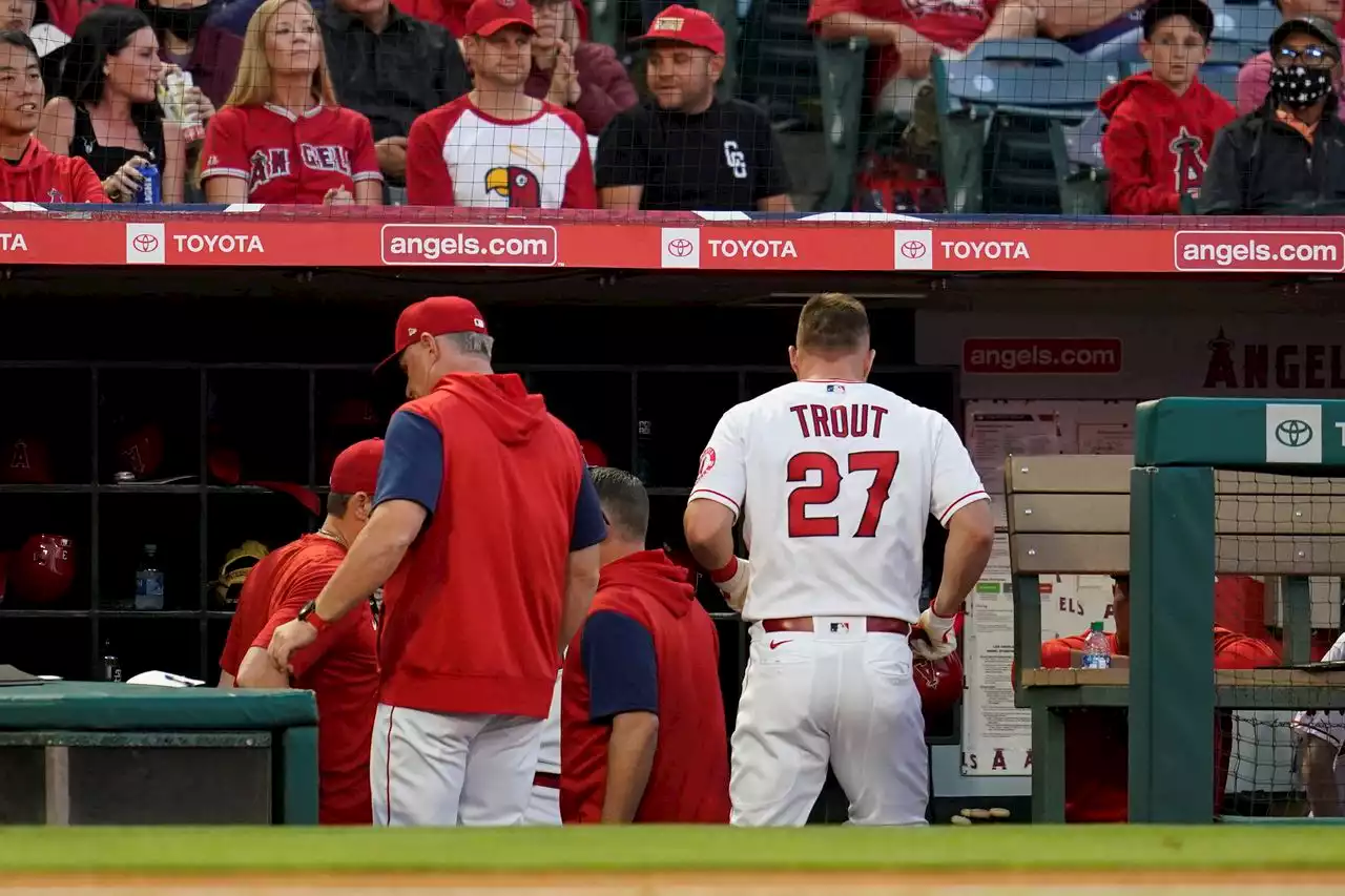 N.J.’s Mike Trout injured in Phil Nevin’s debut as Angels interim manager