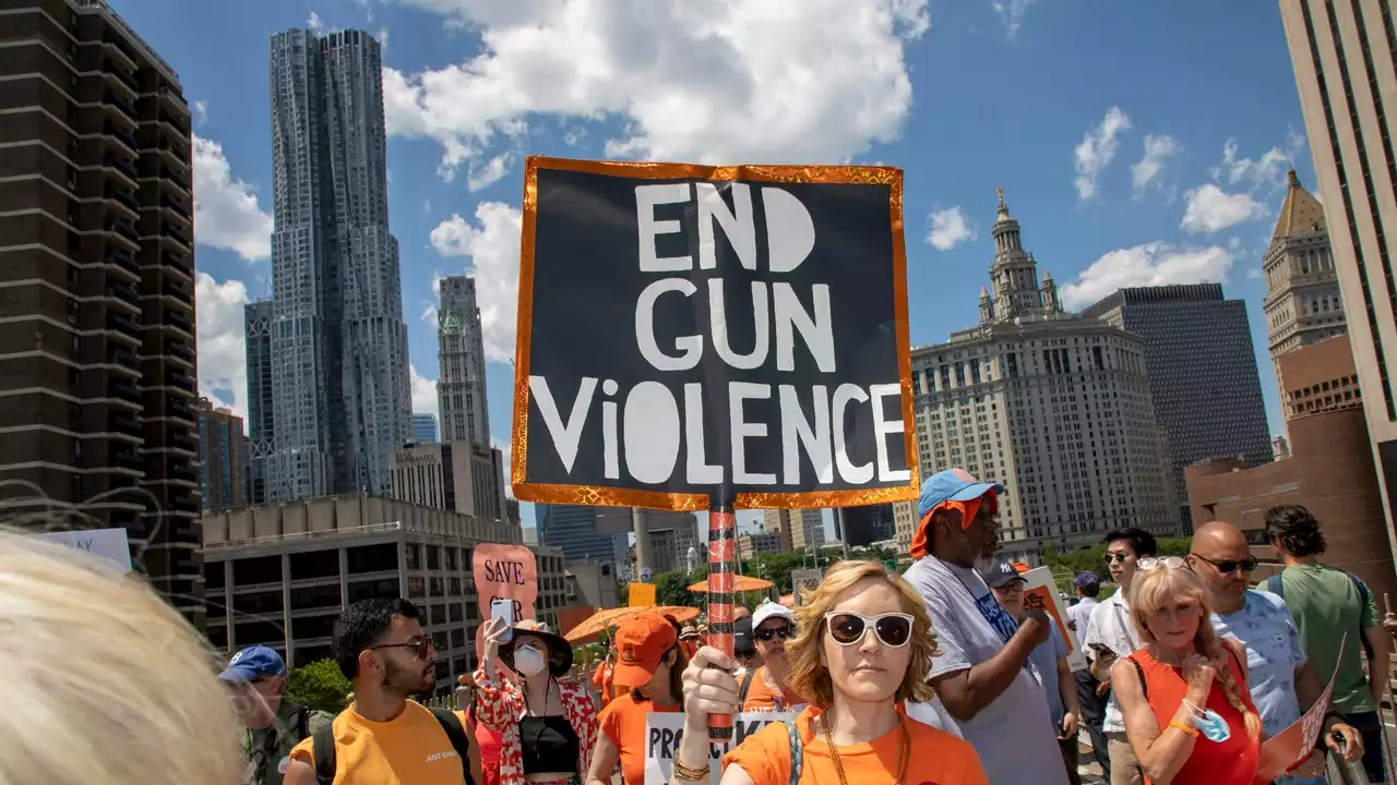 At a March in New York, Protestors Wore Orange to Show Their Support for Gun Control