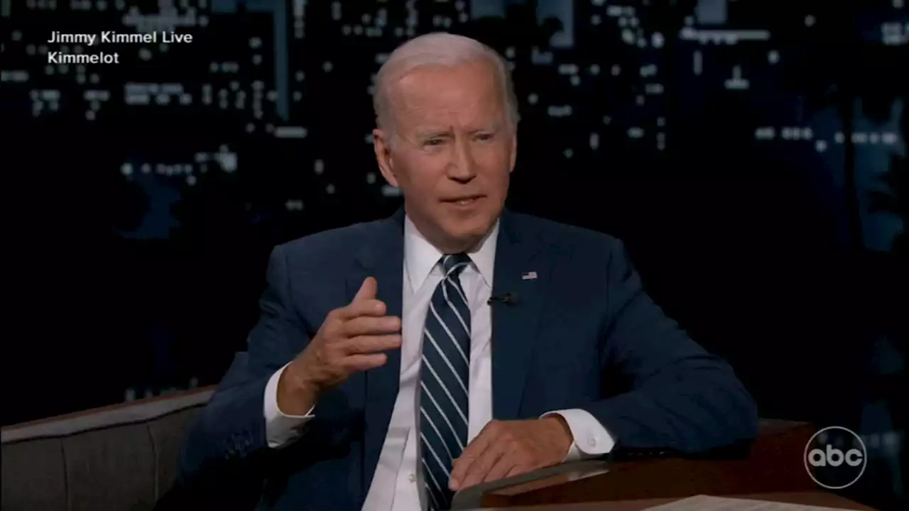 Few laughs, tough questions as President Biden chats with Jimmy Kimmel