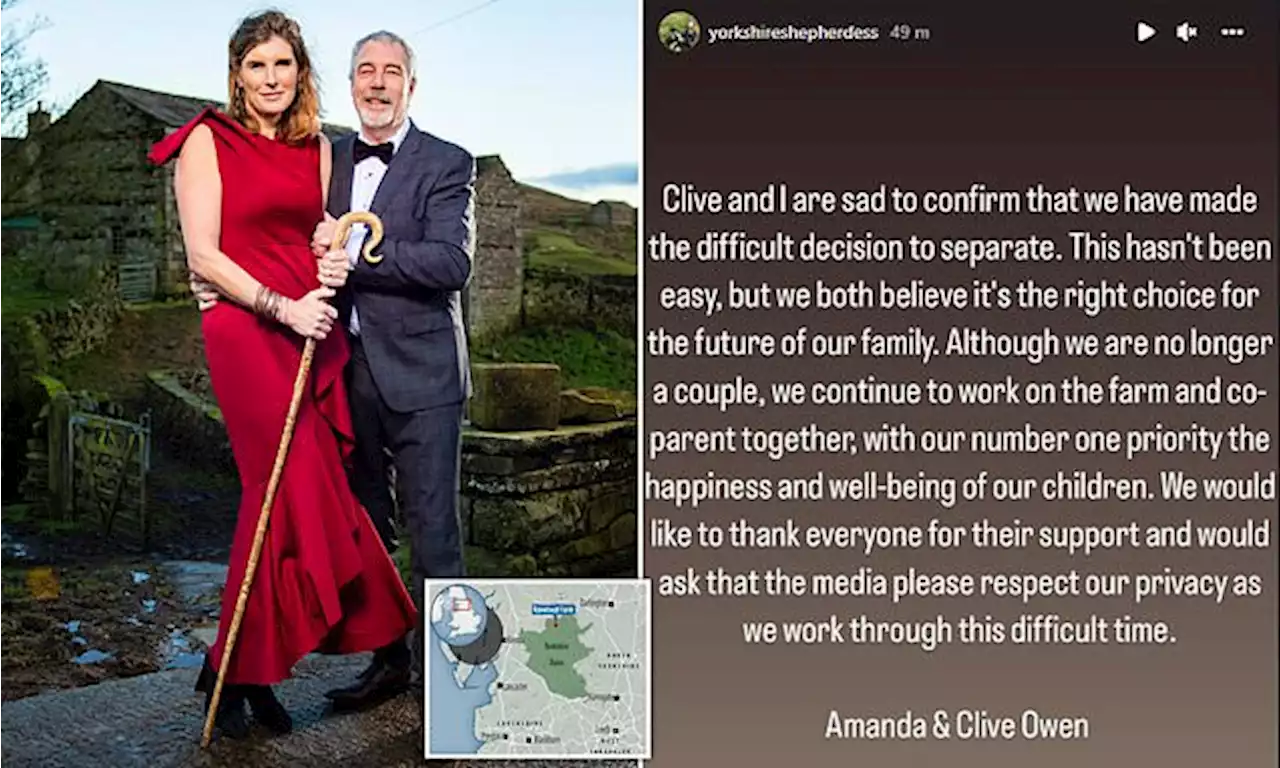 Yorkshire Shepherdess SPLITS from husband Clive