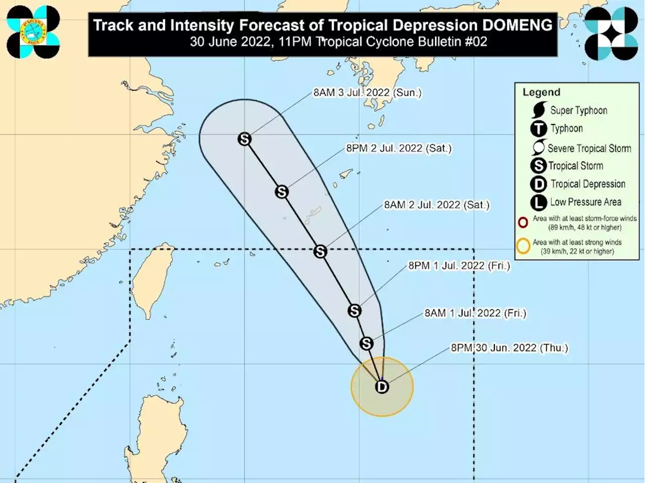 Domeng slightly intensifies, enhances habagat, monsoon trough to bring rains over parts of Luzon