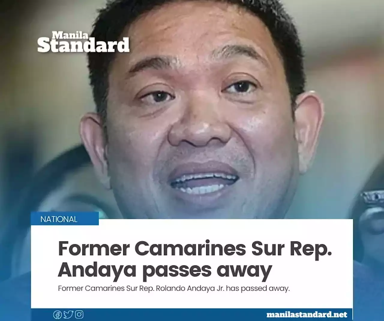 Former Camarines Sur Rep. Andaya passes away