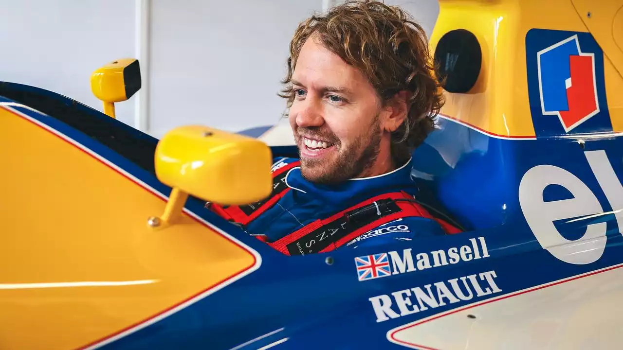 Vettel geeft zondag op Silverstone demonstratie in oude auto van Nigel Mansell