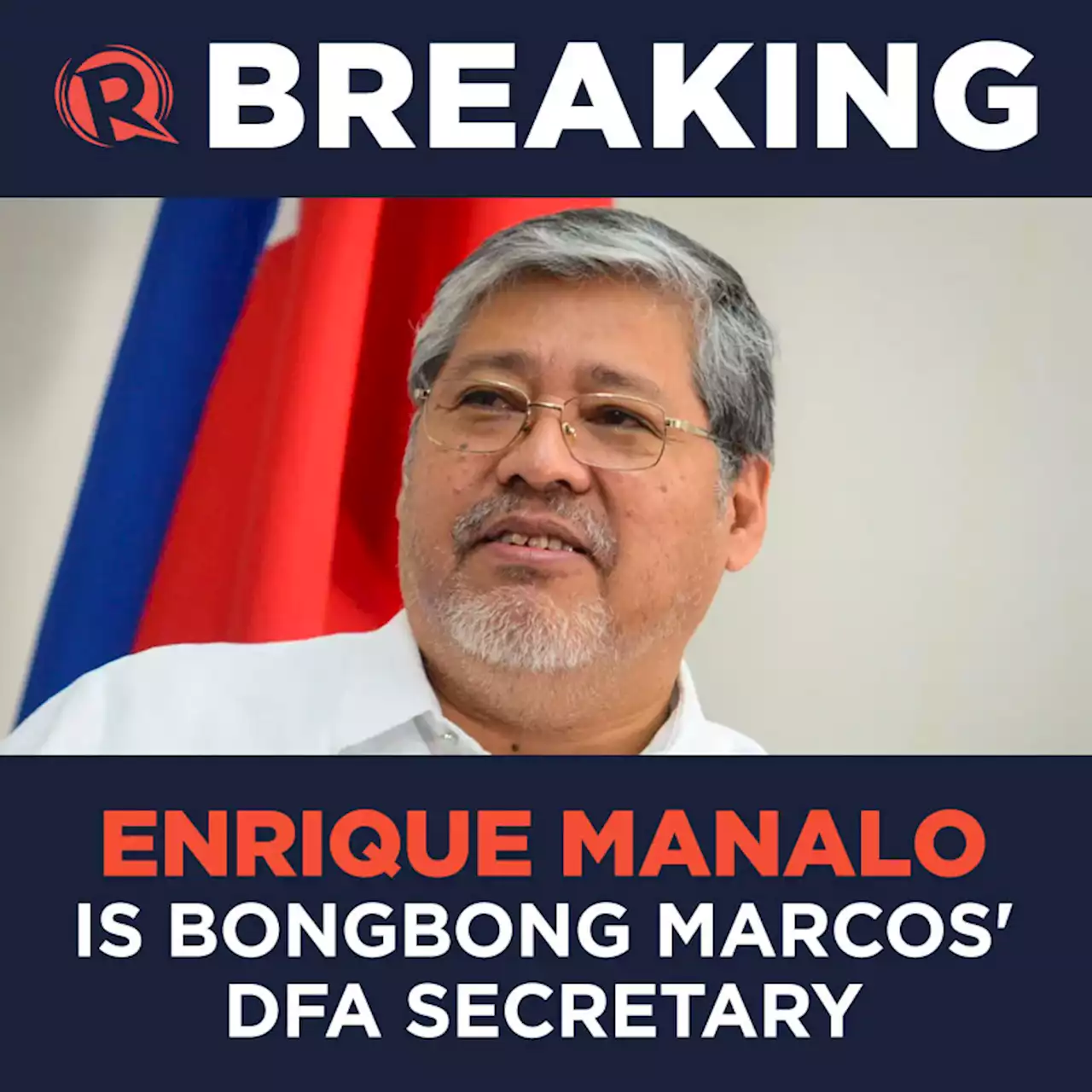 Veteran diplomat Enrique Manalo is Marcos' foreign secretary