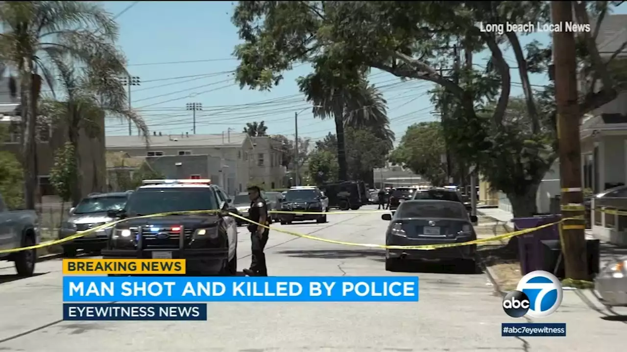 Suspect on rooftop shot dead by Long Beach police officers