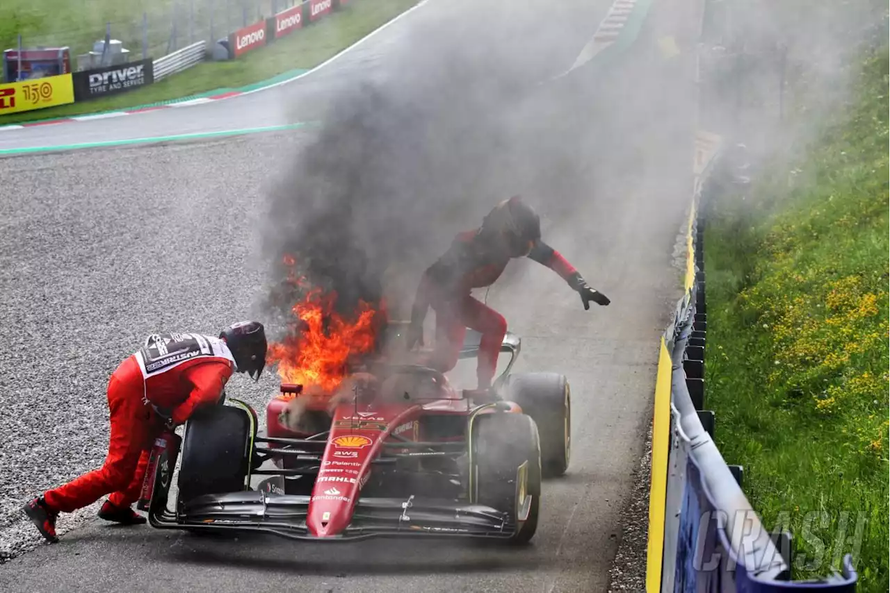 ‘A lot of fire’ - Sainz had no warning of “very sudden” engine blow up