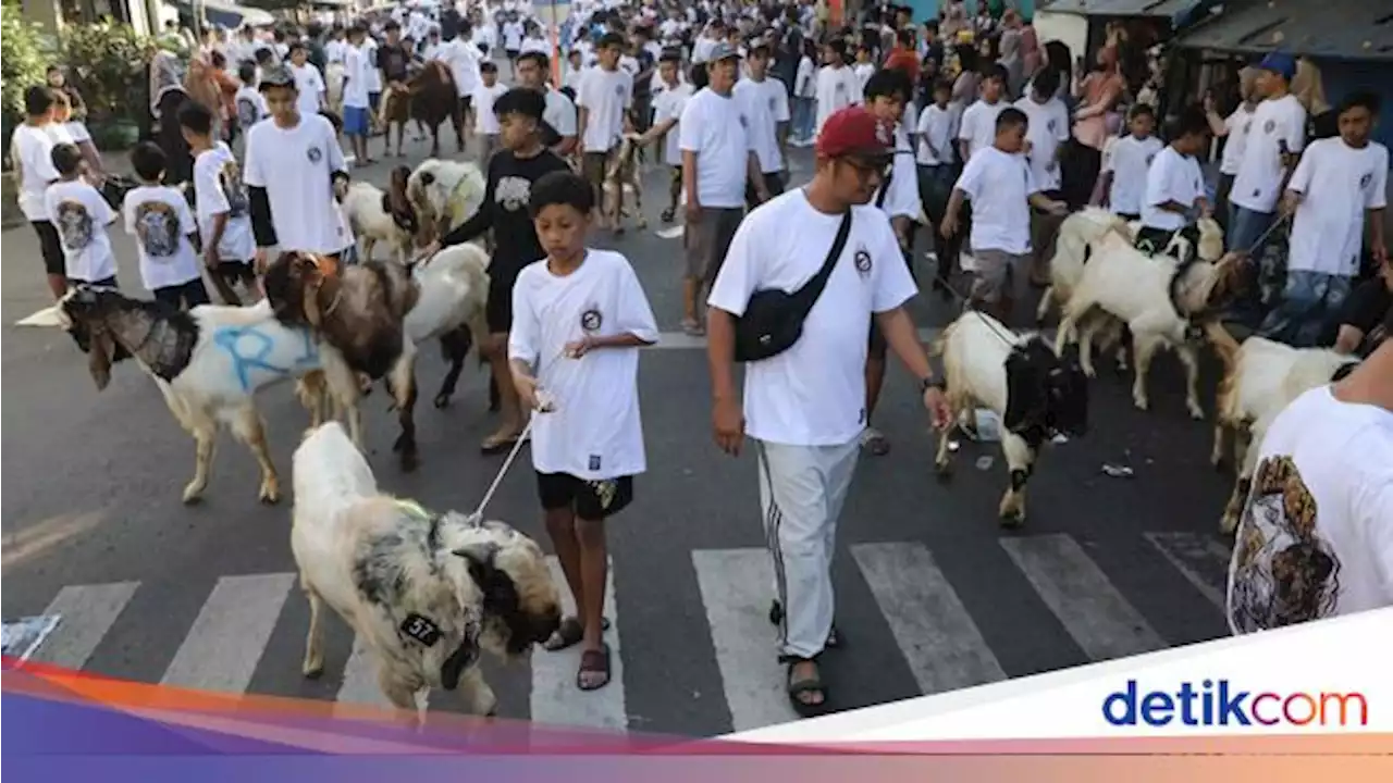 Tradisi Warga Malang Arak Hewan Kurban Sebelum Disembelih