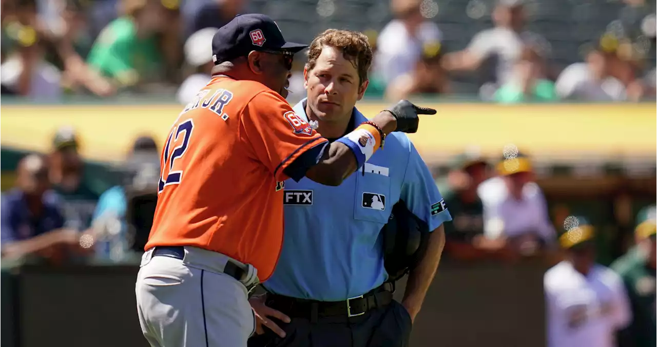 Astros insider: Why Dusty Baker was ejected in loss to A's