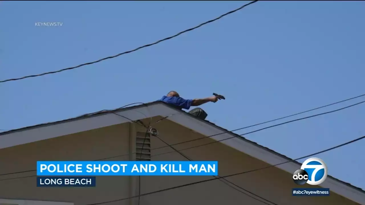 Long Beach police shoot, kill man on rooftop after he waves gun at them