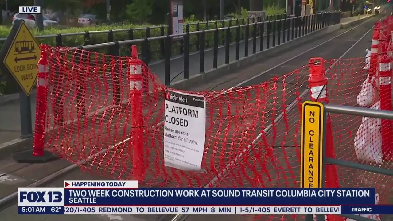 Two-week construction work begins at Columbia City Light rail station