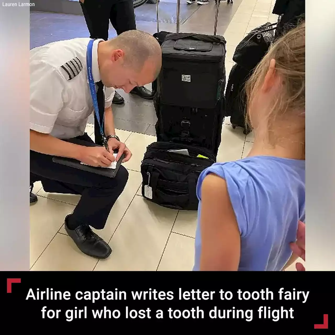 United Airlines captain writes letter to tooth fairy for little girl who lost her tooth during a flight