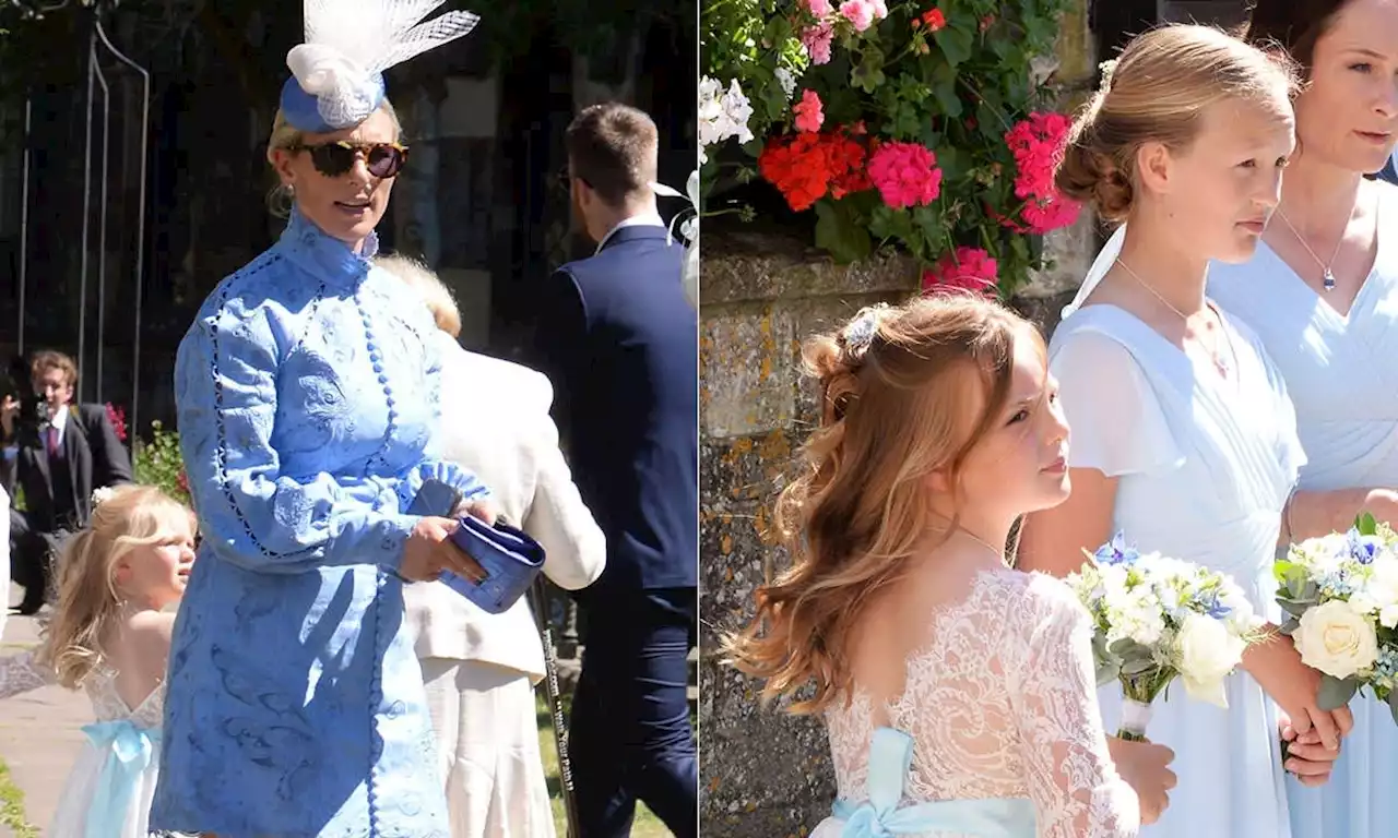 Mia and Lena Tindall make adorable royal bridesmaids at Stephanie Phillips' wedding