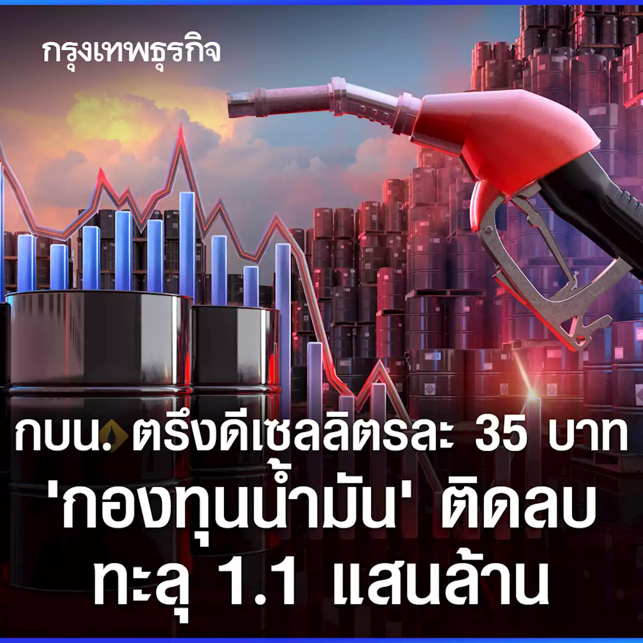 กบน. เคาะตรึงดีเซลลิตรละ 35 บาท “กองทุนน้ำมัน” ติดลบทะลุ 1.1 แสนล้าน