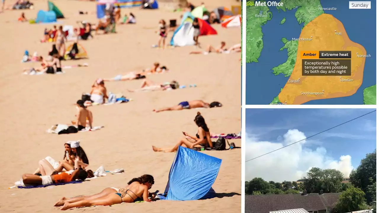 'Danger to life' heat warning issued as Brits face '33C' temperatures and fires break out