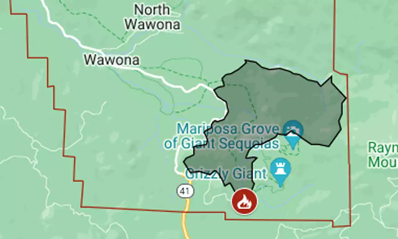 Map: Washburn Fire evacuation and perimeter in Yosemite