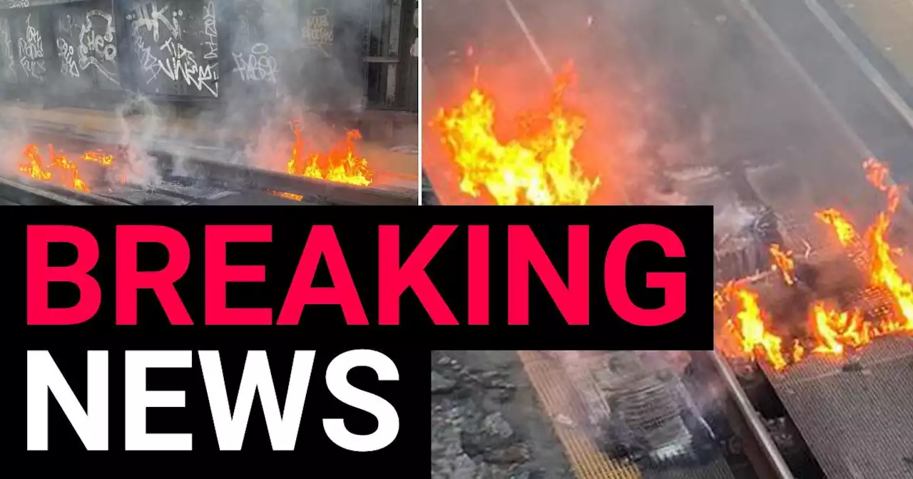 Heatwave travel chaos sees train tracks burst into flames in London