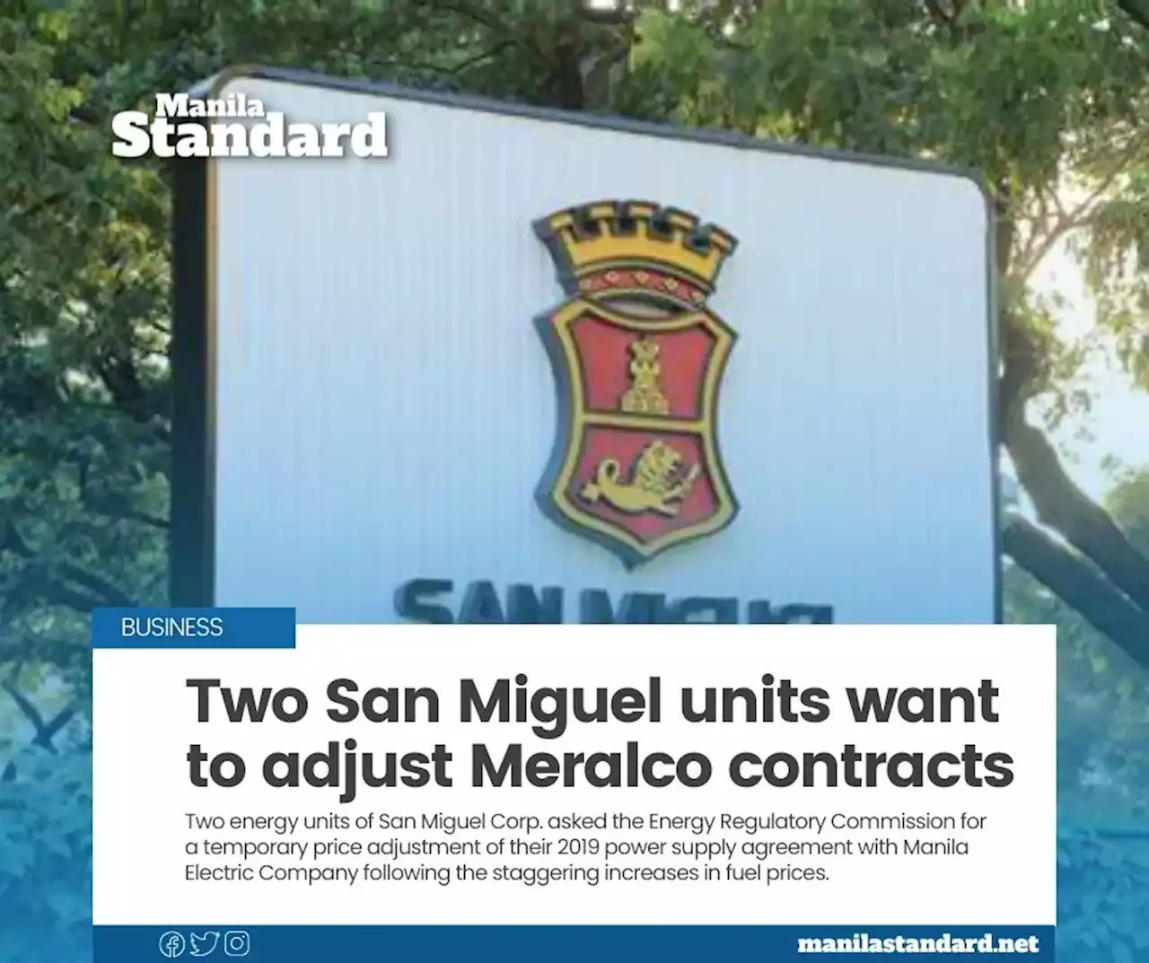 Two San Miguel units want to adjust Meralco contracts