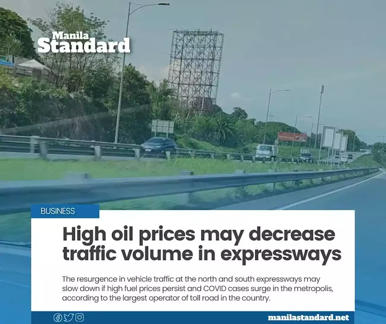 High oil prices may decrease traffic volume in expressways