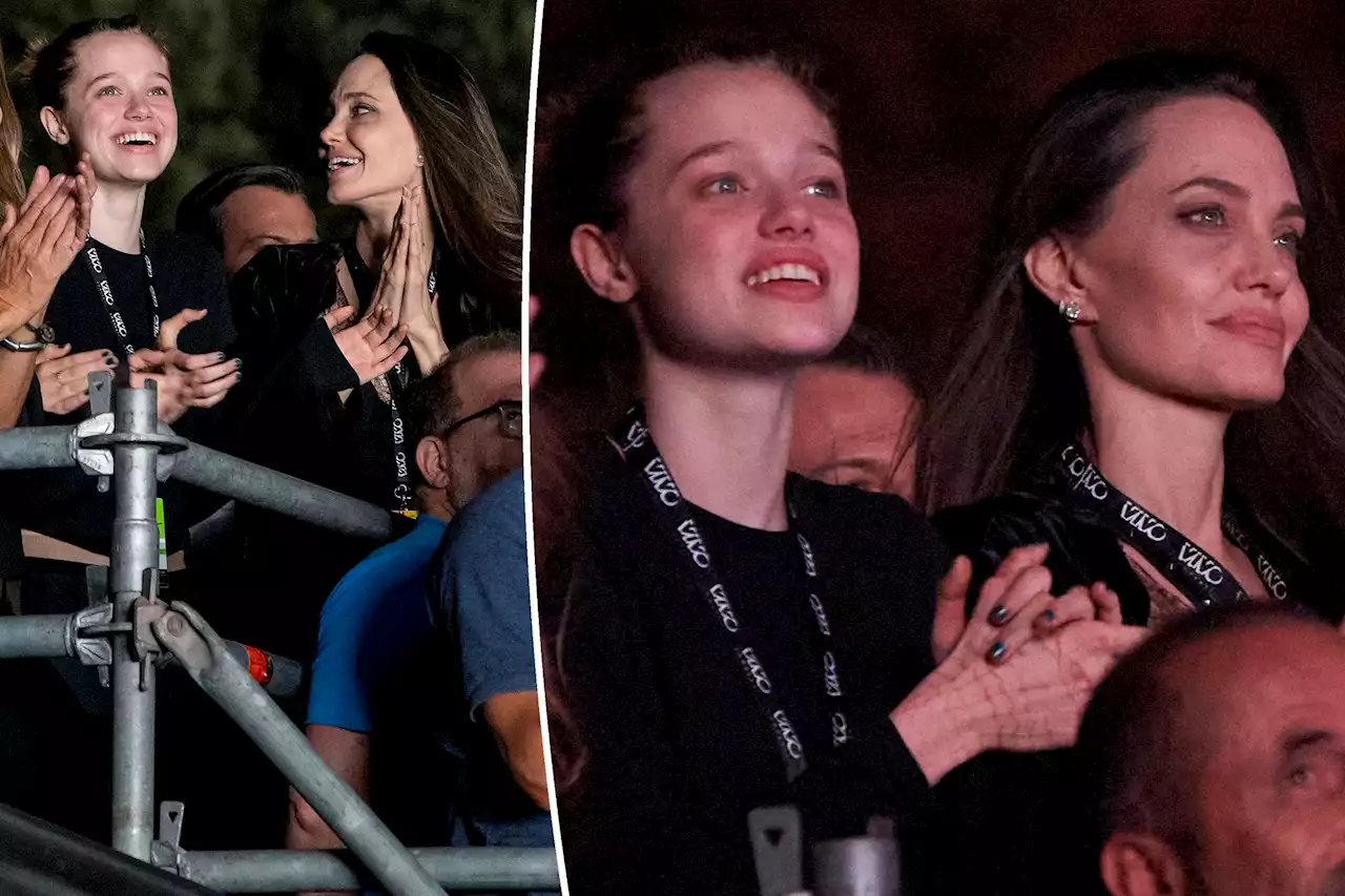 Angelina Jolie rocks out with daughter Shiloh at Måneskin concert in Rome