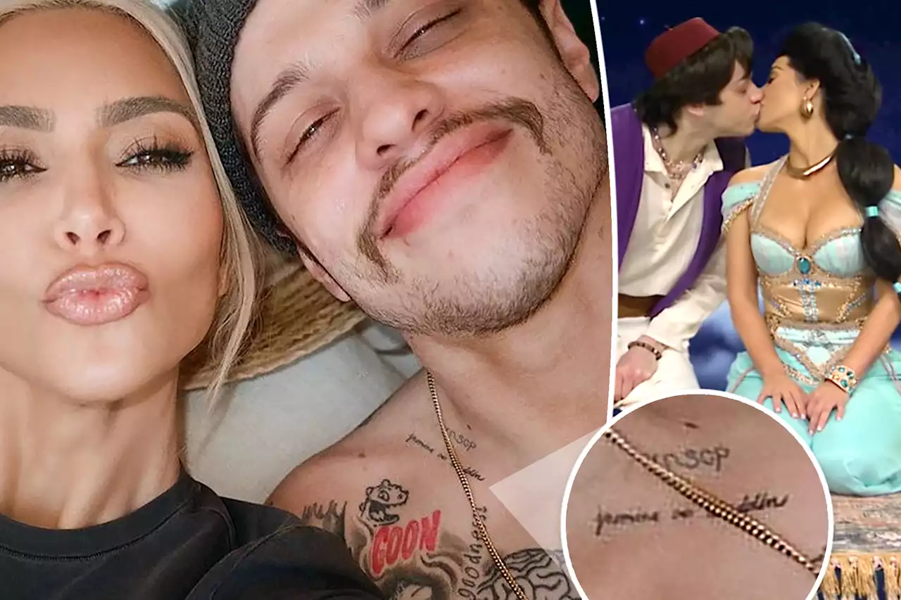 Pete Davidson has tattoo tribute to his first kiss with Kim Kardashian