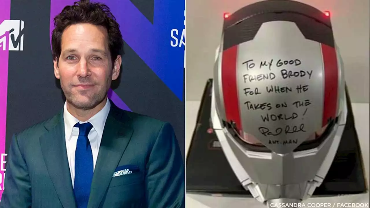 Paul Rudd gifts 12-year-old boy signed Ant-Man helmet after classmates refuse to sign his yearbook