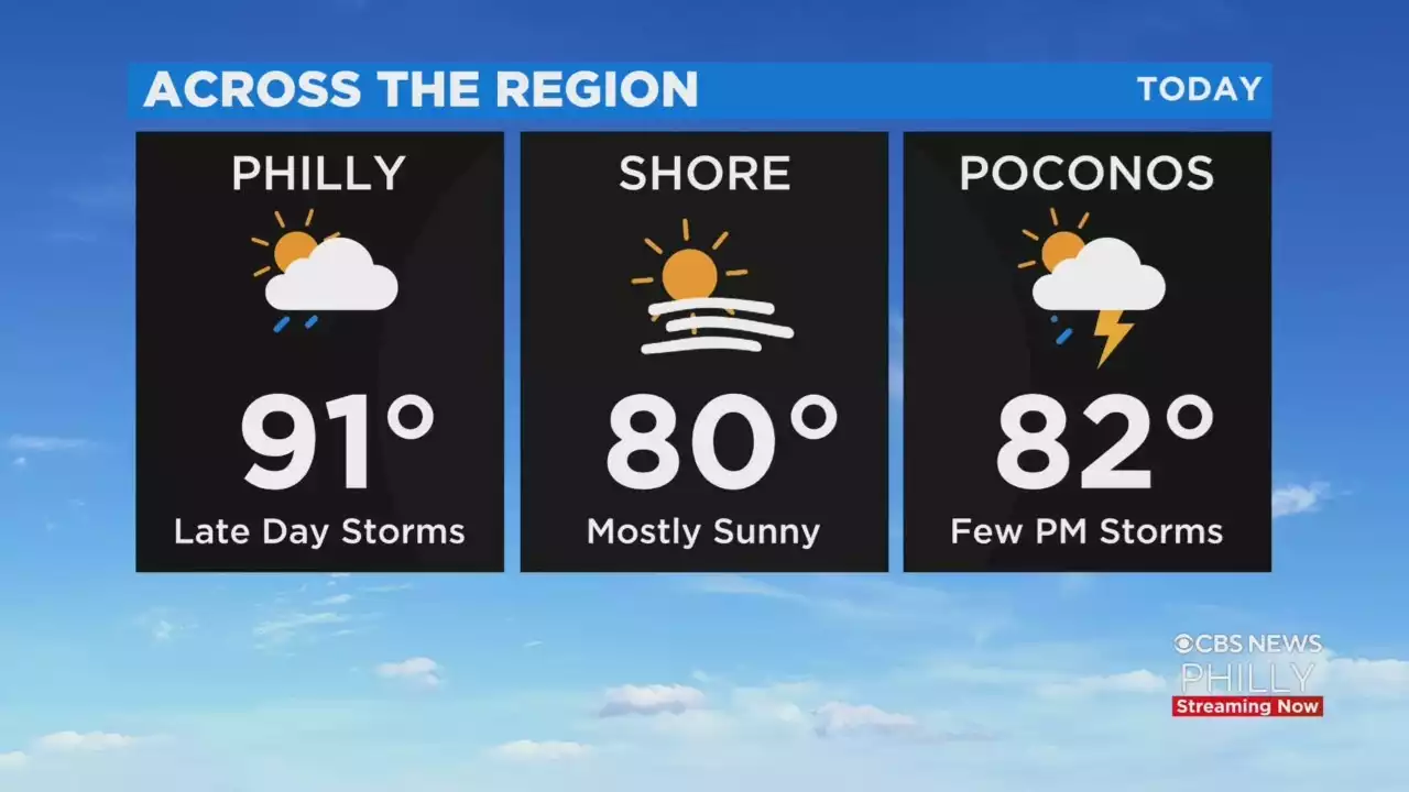 Philadelphia Weather: Parts Of Region Could See Potentially Severe Thunderstorms Tuesday