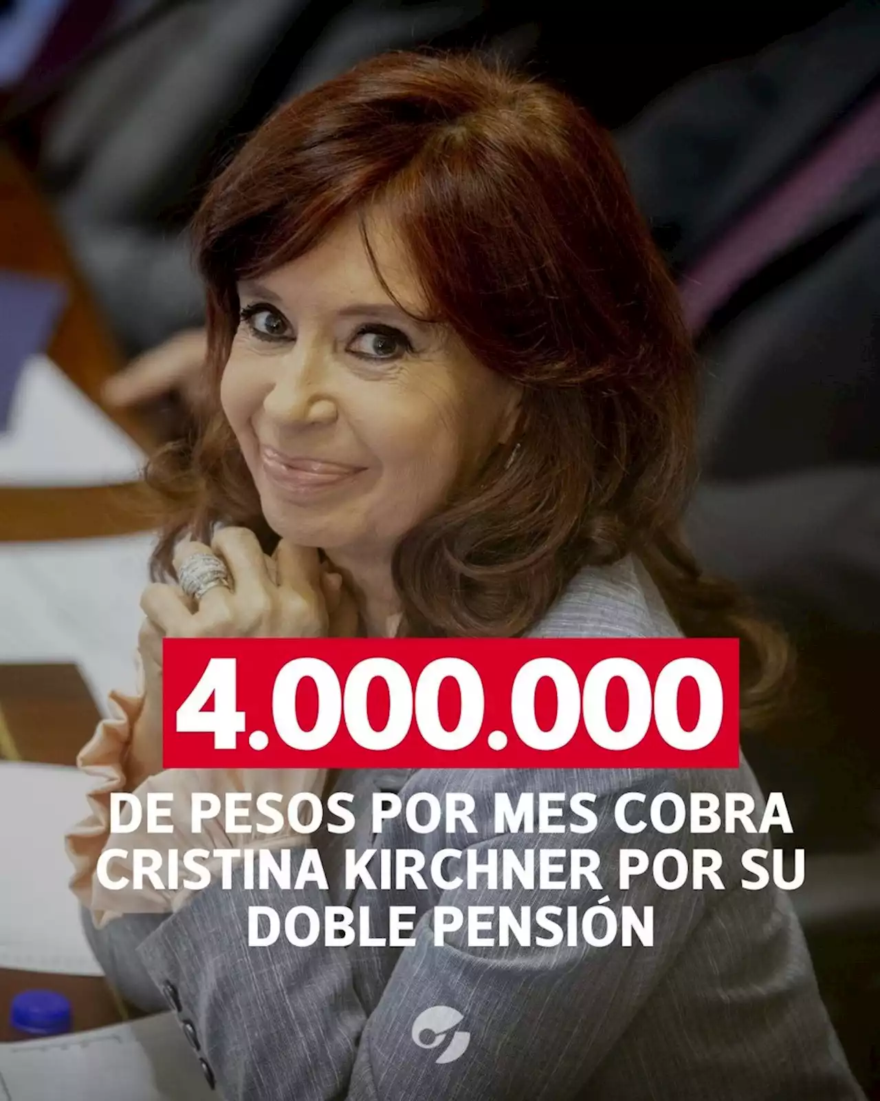 Cristina Kirchner ya cobra $ 4.000.000 mensuales por su doble pensión: equivale a 110 jubilaciones mínimas