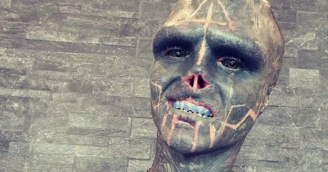 Tattoo addict dubbed 'black alien' now 'planning to have penis cut in half'