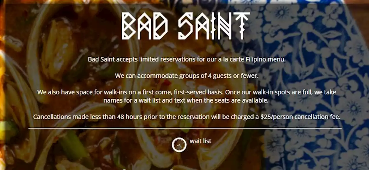 Beloved Columbia Heights Filipino Restaraunt Bad Saint Has Closed