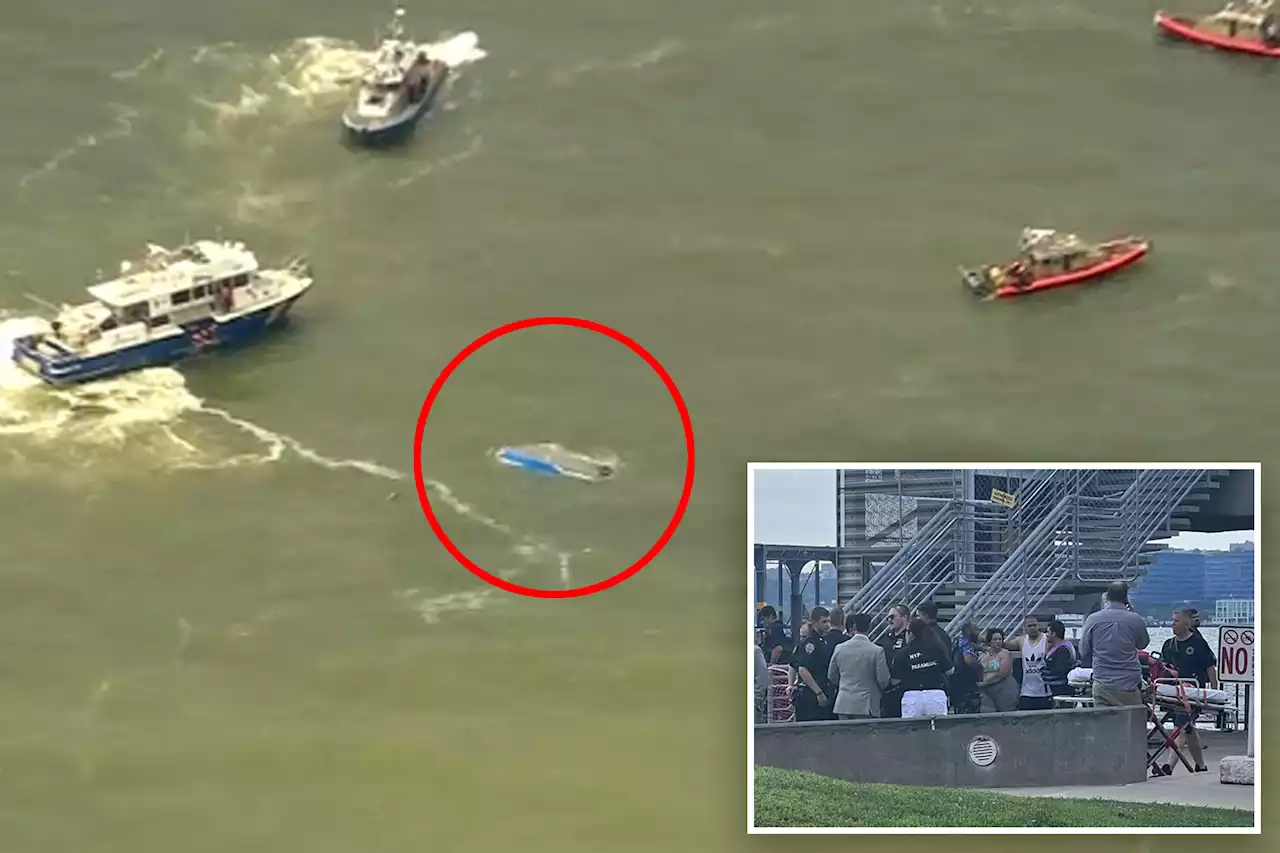 Four hospitalized, 2 critically, after boat capsizes in Hudson River near NYC pier