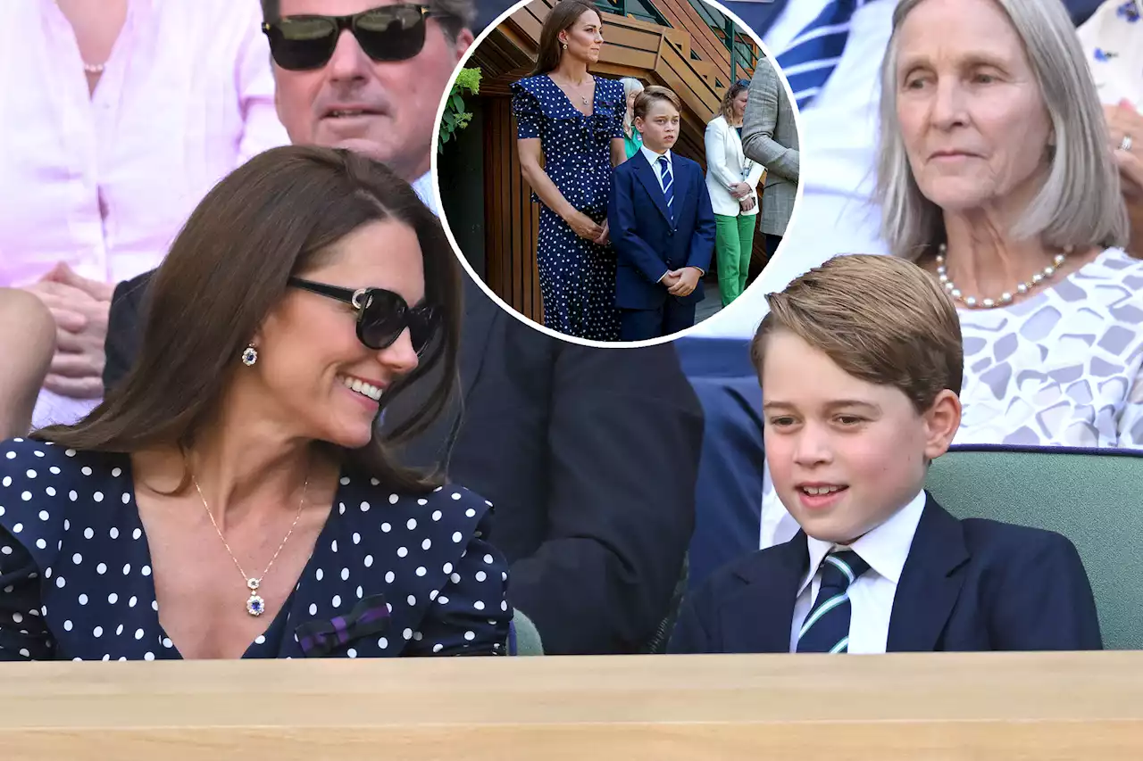 Kate Middleton and Prince George match in navy blue at Wimbledon 2022