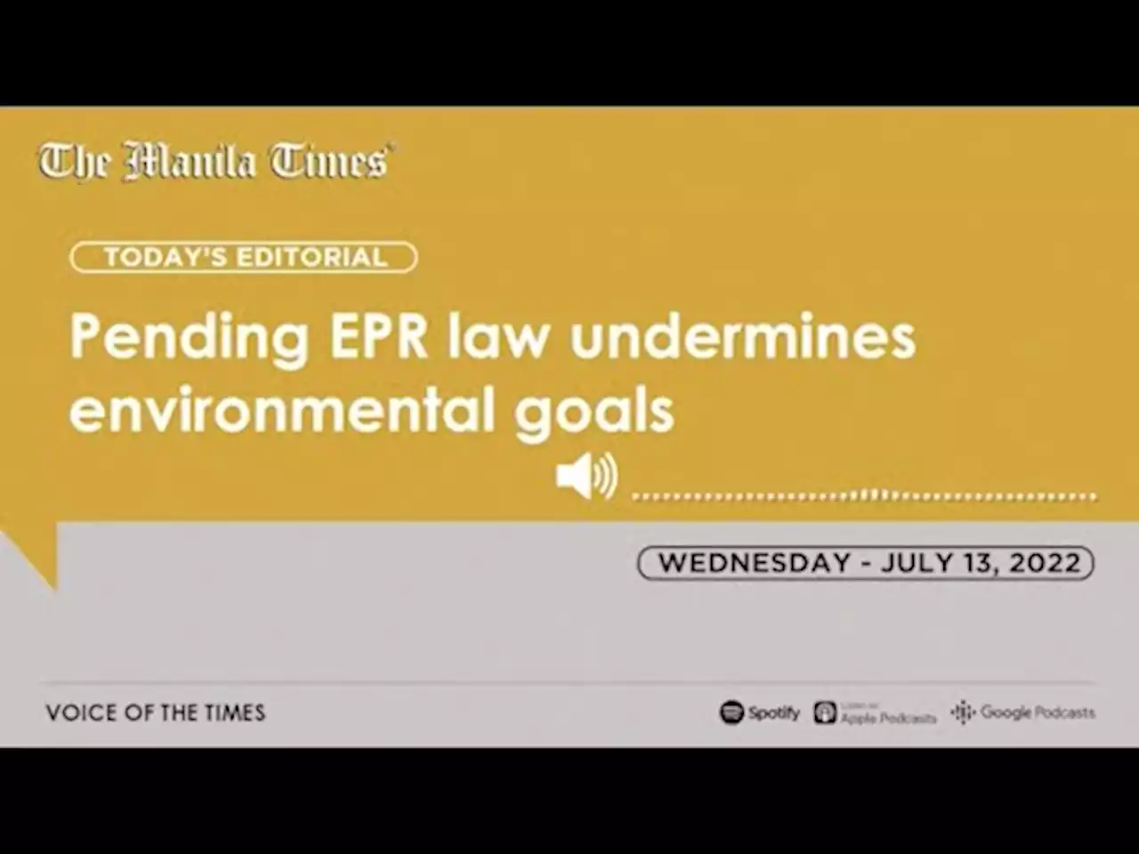 VOTT: Pending EPR Law undermines environmental goals | July 13, 2022