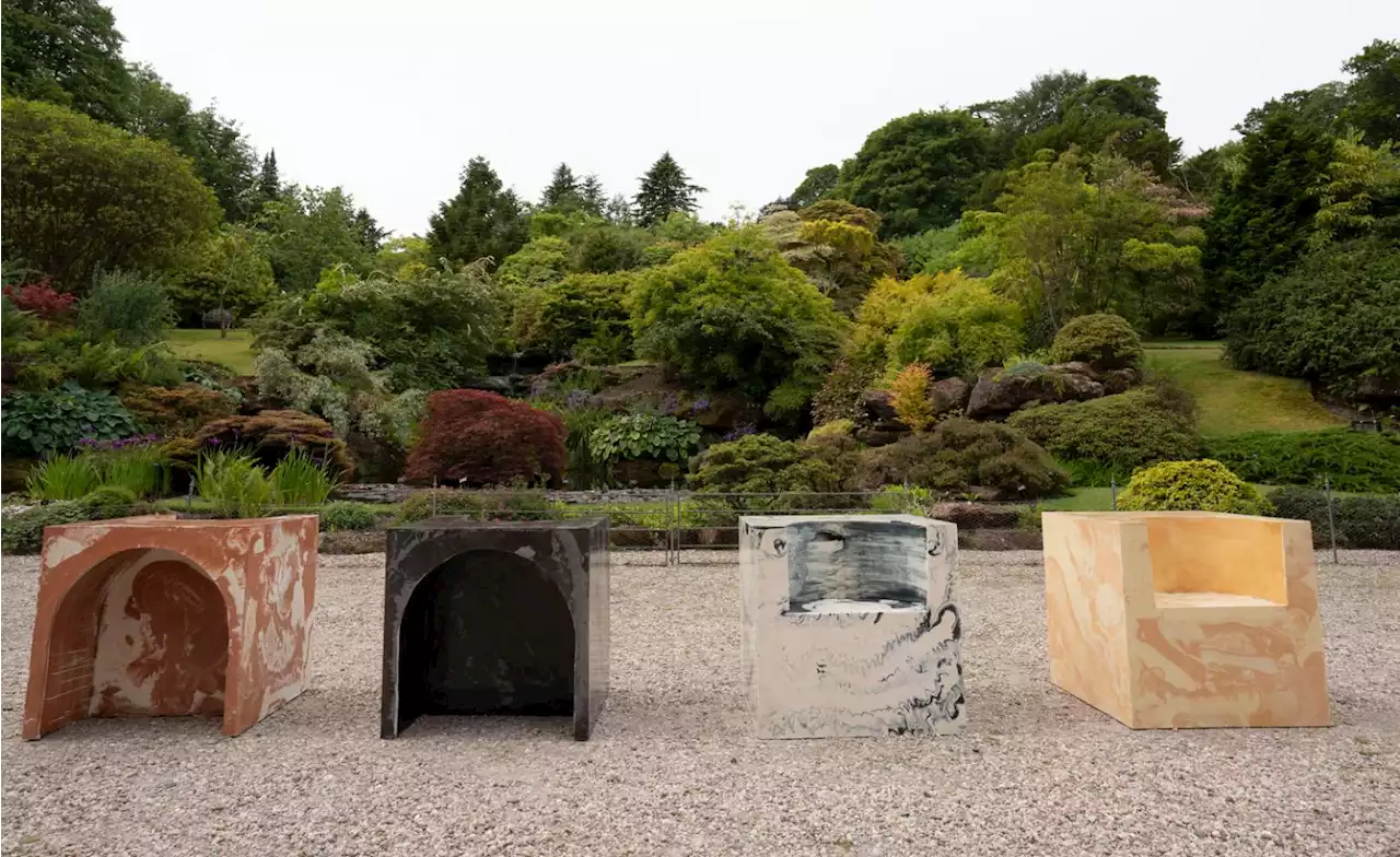 Park benches in unexpected material nod to Scottish landscape