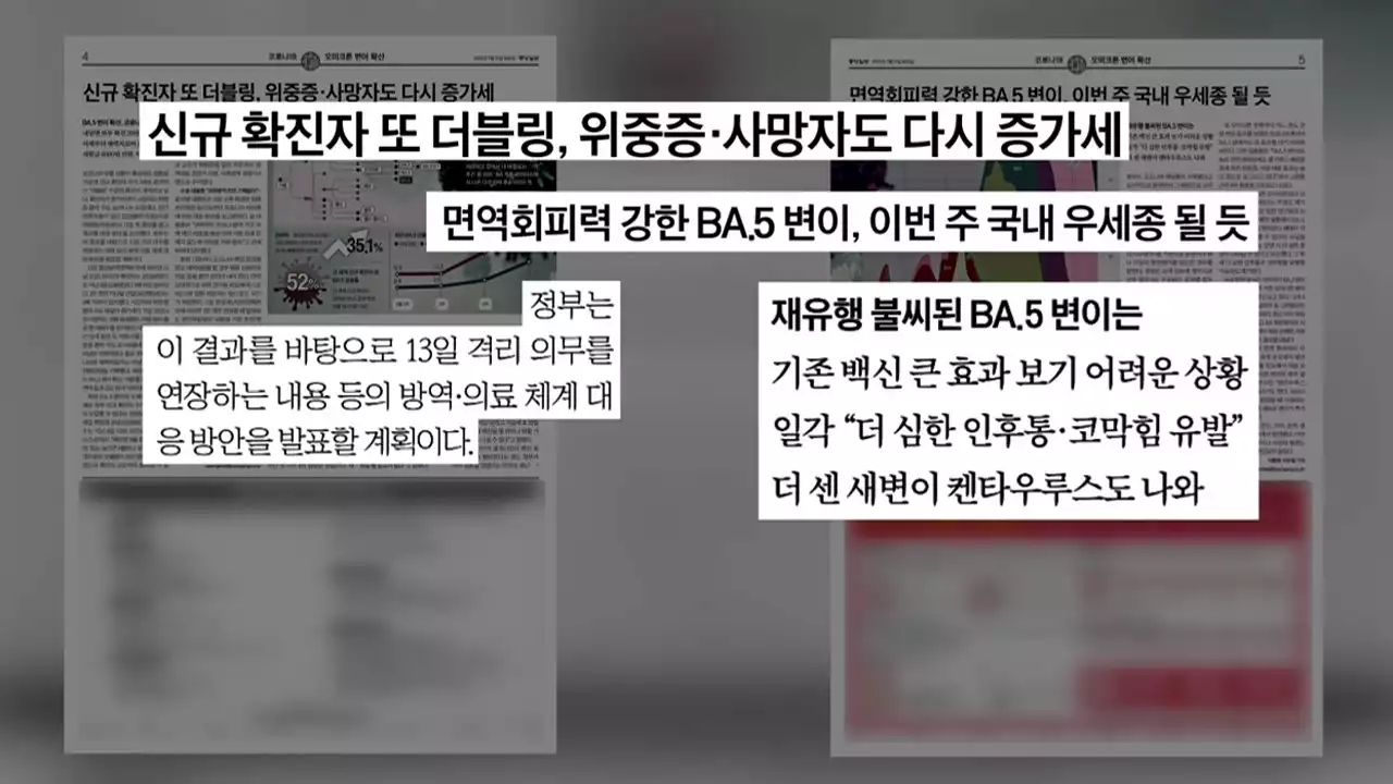 [굿모닝브리핑] 8주 만에 3만명대...BA.5 비상