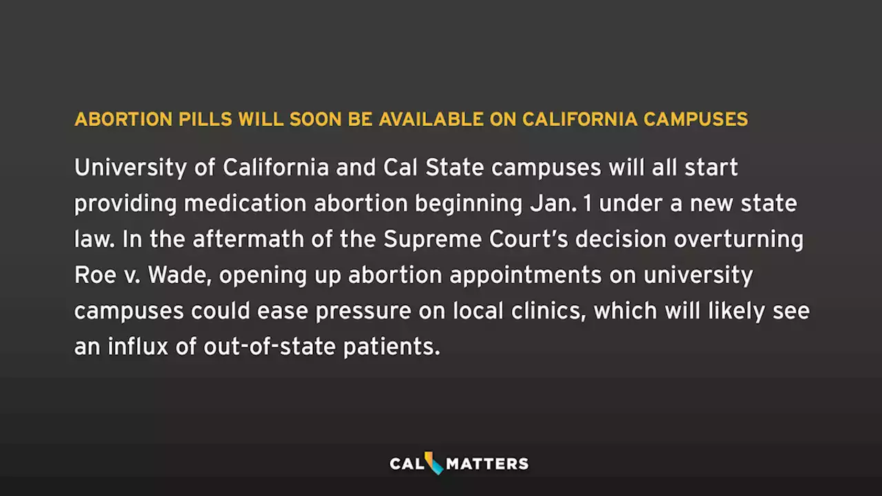 Abortion pills will soon be available on California campuses