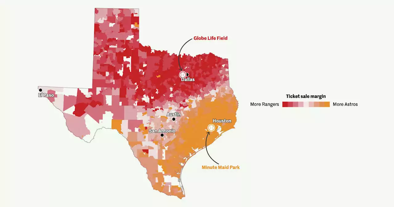 Astros vs. Rangers: Which baseball team is more popular in your ZIP code?