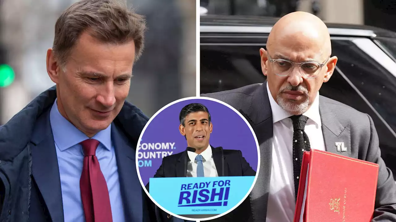 Hunt and Zahawi out of Tory leadership race as Sunak storms first round