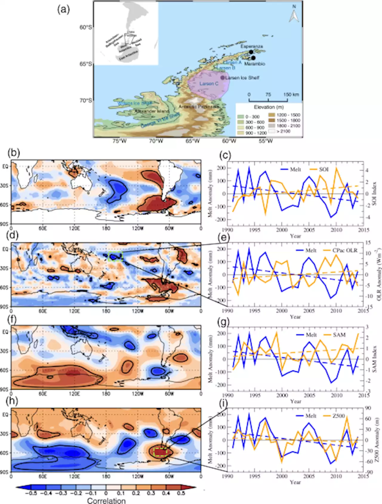 Central tropical Pacific convection drives extreme high temperatures and surface melt on the Larsen C Ice Shelf, Antarctic Peninsula - Nature Communications