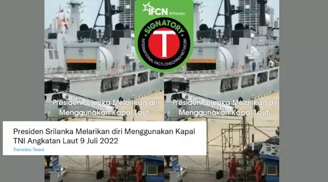 Keliru, Video Presiden Sri Lanka Melarikan Diri Gunakan Kapal TNI AL Pada 9 Juli 2022